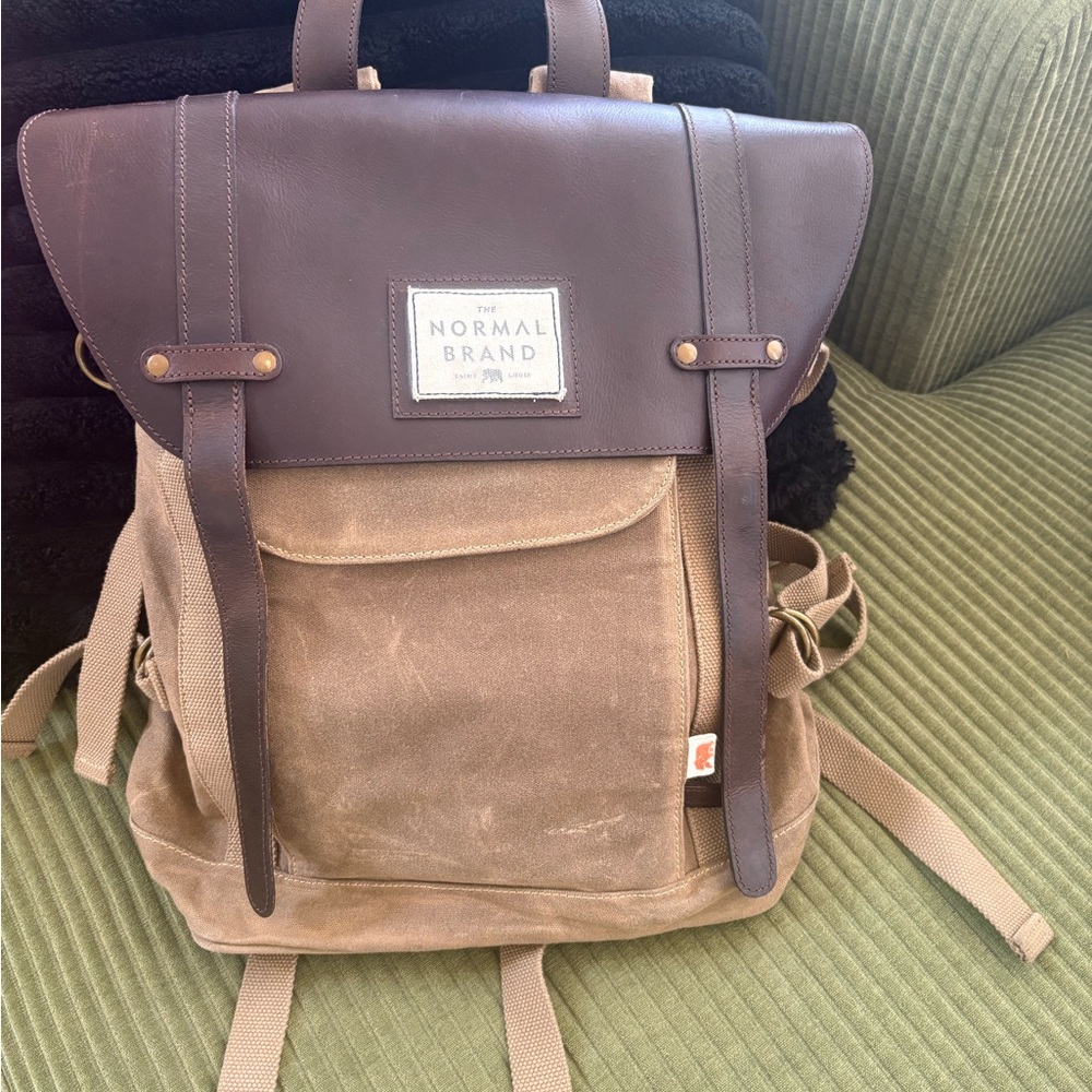 Brown and Tan Backpack